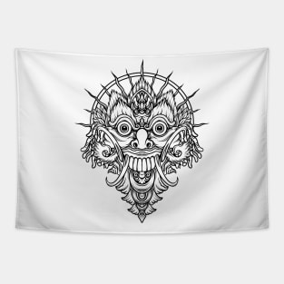 Balinese Rangda in Simple Sketch Style Tapestry