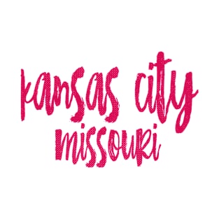 Kansas City Missouri - MO State Paint Brush Retro Red/Pink College Typography T-Shirt