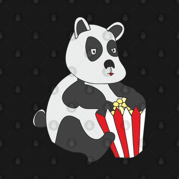 Panda with popcorn by Alekvik