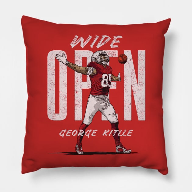 George Kittle San Francisco Wide Open Pillow by ClarityMacaws