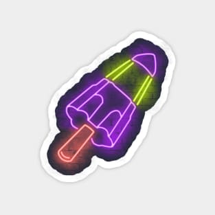 Neon ice rocket Magnet