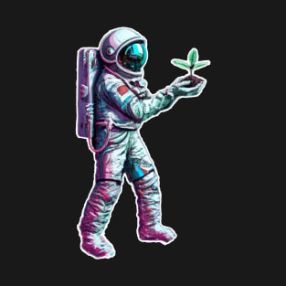 Astronaut Holding Earth Artwork T-Shirt