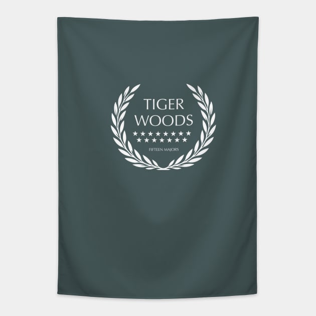 Tiger Woods - Fifteen Majors Tapestry by MoviePosterBoy