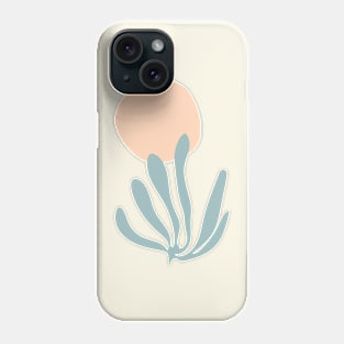 Blue and Peach Leaf Cutout Phone Case