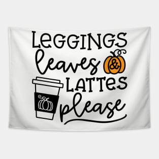 Legging Leaves and Lattes Please Halloween Fall Autumn Cute Tapestry