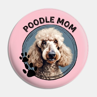 Standard Poodle Dog Mom Dog Breed Portrait Pin