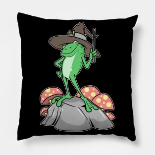 Cottagecore Aesthetic Frog Wizard Mushroom Pillow