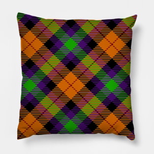 Halloween Colors Plaid Pattern Pillow