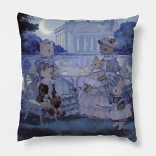 Tea Time on a Moonlit Night Pillow