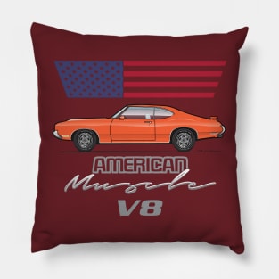 orange american muscle Pillow
