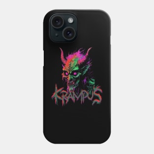 Psychedelic Krampus Deathcore Style Design - Mystical Metal Fusion Phone Case