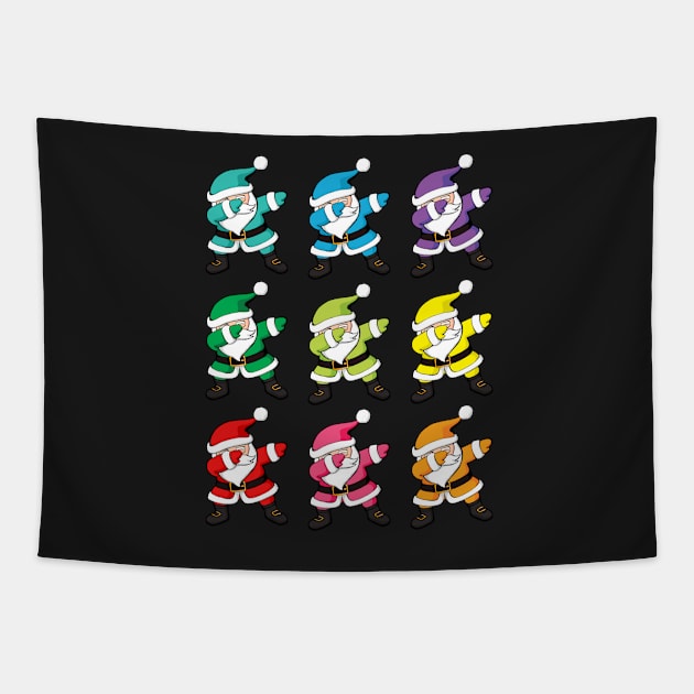 Colorful Dabing Santas Tapestry by zeno27