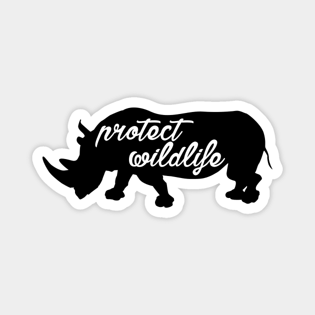 protect wildlife - rhino Magnet by Protect friends