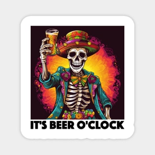 It's Beer O'Clock Design, with Black Lettering Magnet