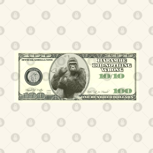 Harambe Dollar Bill by DigitalCleo