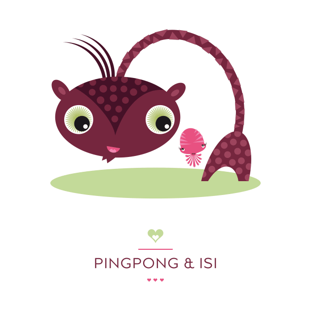 Illustration Nursery Little Monster - Pingpong and Isi by Piakolle