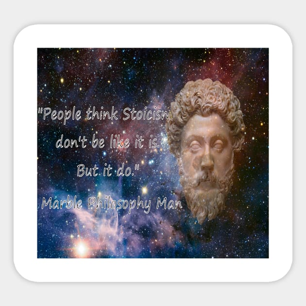 forskellige udsultet teater Marble Philosophy Man - Marcus Aurelius - Sticker | TeePublic