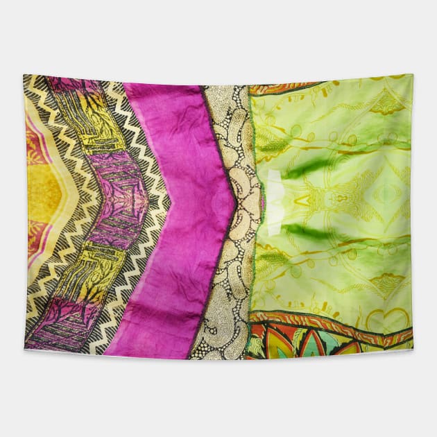 Indian Sari Fabric Tapestry by IAKUKI