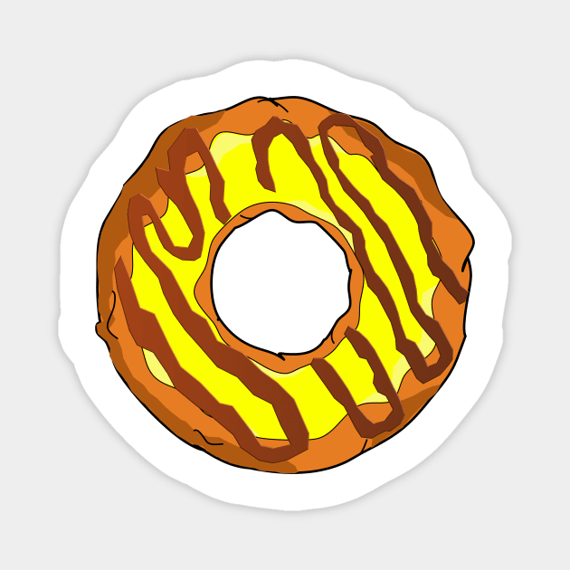 Donut yellow Doughnuts Candy Bakery Best Gift Idea Magnet by MGO Design