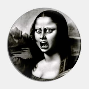 Voices of Change: Mona Lisa Protests for Women's Day Pin