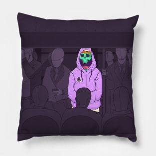 subway skull Pillow