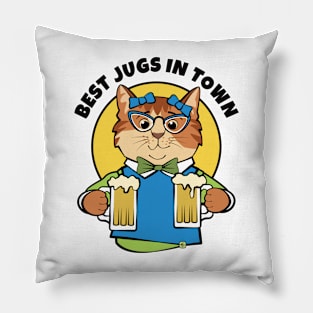 Best Jugs in Town Beer Bartender Cat Pillow