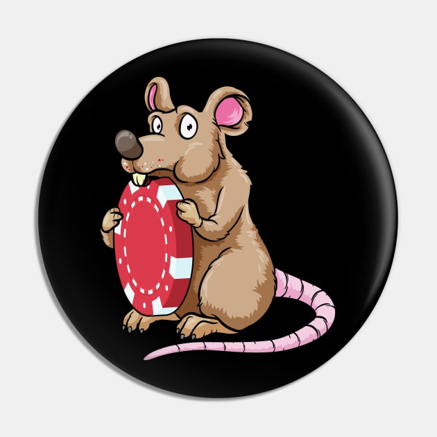 Mouse at Poker with Poker chips Pin by Markus Schnabel