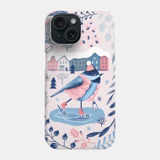 Winter Chickadee bird Phone Case