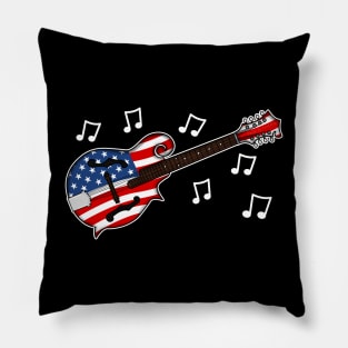 4th July Mandolin America Rocks USA Flag Mandolinist Pillow