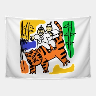 people dancing on tigers Tapestry