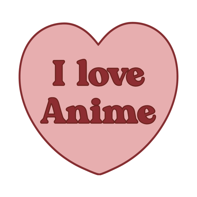 I love anime heart aesthetic dollette coquette pink red by maoudraw