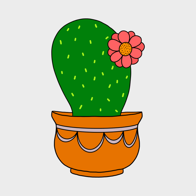 Cute Cactus Design #162: Pretty Cactus In Elegant Pot by DreamCactus