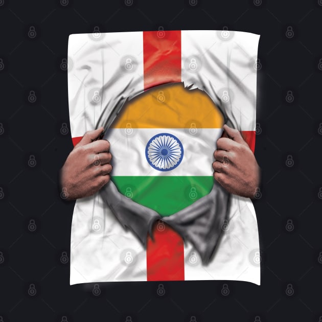 India Flag English Flag Ripped - Gift for Indian From India by Country Flags