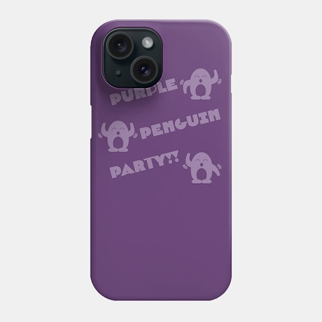 Purple Penguin Party Phone Case by Nightgong