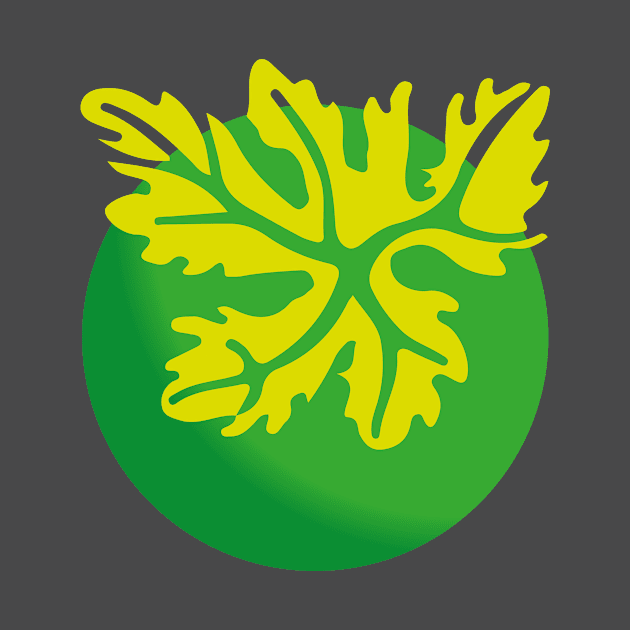 Leaf on a green planet logo by Creative Art Store