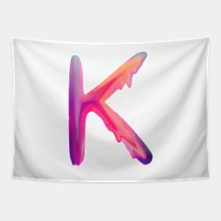 Letter K In Vibrant Watercolor Tapestry