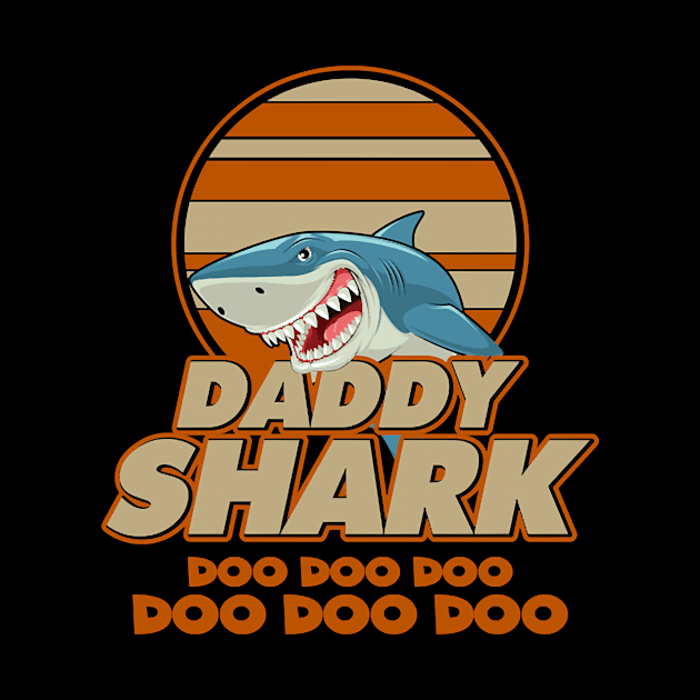 Funny Vintage Daddy Shark Doo Doo Doo by western.dudeooles