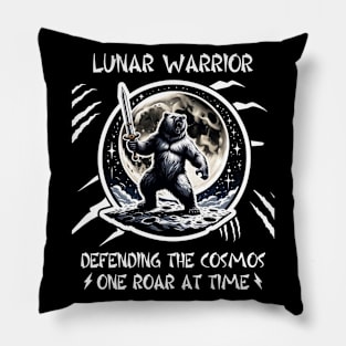 Viking Lunar Warrior Bear With a Sword Pillow