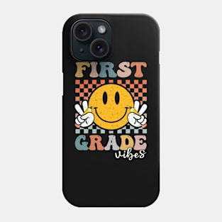 First Grade Vibes Retro Groovy First Day Of School Phone Case