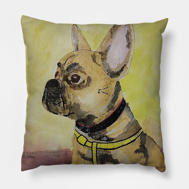 french bulldog Pillow by DorianFox