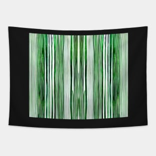 Green And White Vertical Striped - Green Aesthetic Lines Tapestry