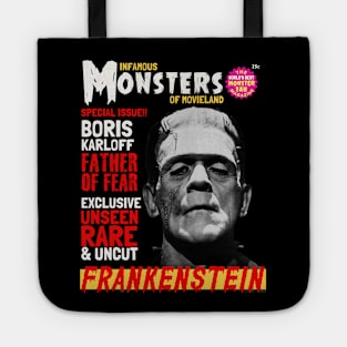 Vintage Pulp horror Frankenstein Horror Magazine Tote