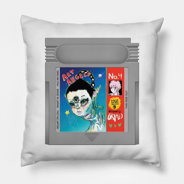 Art Angels Game Cartridge Pillow by fantanamobay@gmail.com