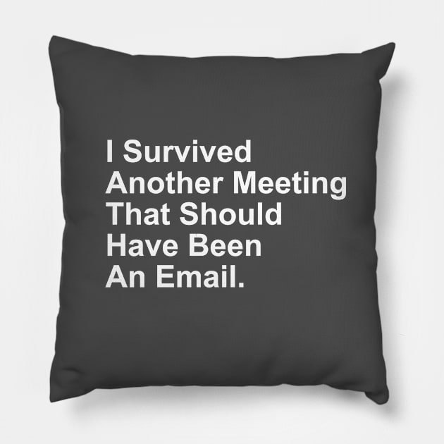 I Survived Another Meeting That Should Have Been An Email Pillow by Craftify