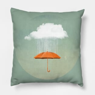 Orange umbrella Rain Cloud Pillow