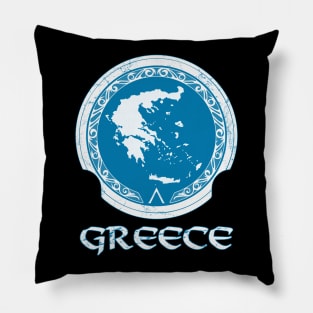 Greek Map on Spartan Shield Pillow