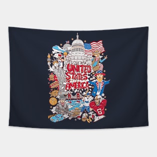 welcome to united states of america illustration Tapestry