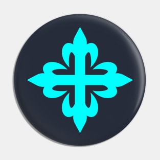 Florentine cross (aquamarine) Pin