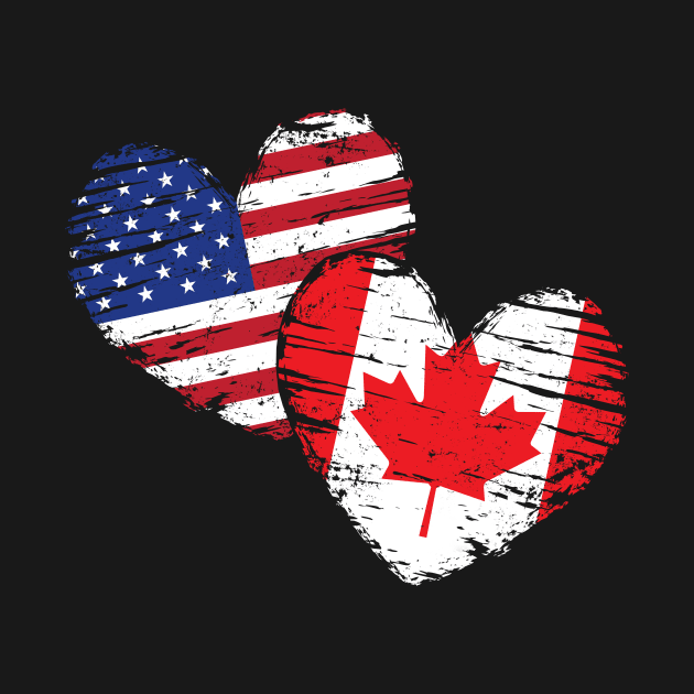 Canadian American Friendship USA Canada by shirtsyoulike