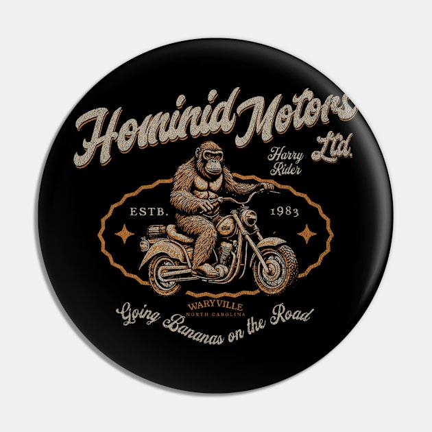 Harry Rider's Hominid Motors - Going Bananas on the Road Pin by Contentarama